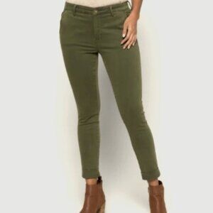 Womens Callie Eco Cuffed Skinny Pant, High Rise, Olive Green, Cosmic Blue Love